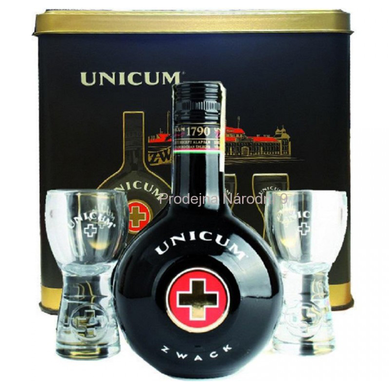 Unicum 0,5l 40% + 2 x sklo
