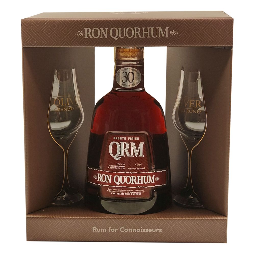 Ron Quorhum QRM Oporto Finish 30y 40% 0,7 l (dárkové balení 2 skleničky)
