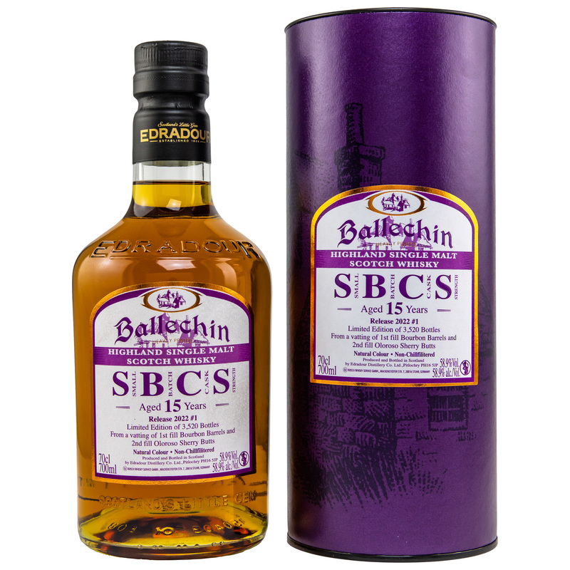 BALLECHIN 15Y SBCS double cask Bourbon/Oloroso 58,9% 0,7l (tuba)