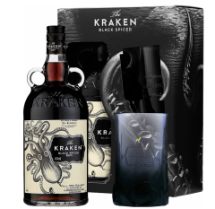 The Kraken Black Spiced 40% Vol. 1,0l + sklenička v dárkovém balení