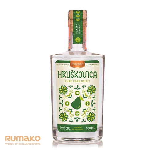Marsen Hruškovica TRADITIONAL 42% 0,5l v dárkovém balení se skleničkou