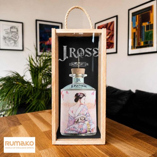 J.Rose London Dry Artisan Gin JR08 43% 0,7l v luxusnín dřevěném boxu