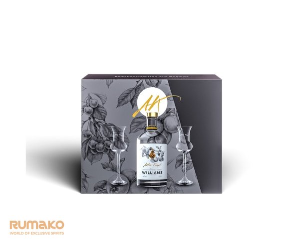 Anton Kaapl WILLIAMS HRUŠKOVICE 47% 0,5l luxusní box + 2 skleničky