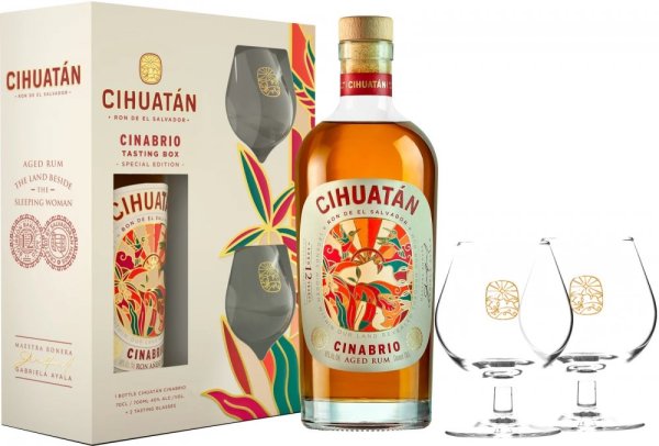 Cihuatan Cinabrio 40% 0,7l v dárkovém boxu se 2 skleničkami