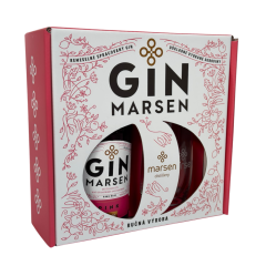 Gin Marsen Pink 38% 0,7l v dárkovém balení se skleničkou