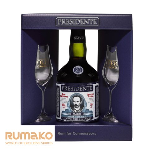 Presidente 23 Sistema Solera 40% 0,7l v dárkovém boxu se 2 skleničkami