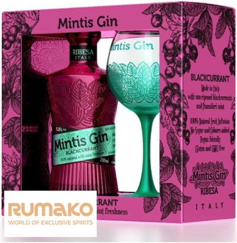 Mintis Ribesa Giftset 70cl. 41,8% v dárkové kazetě se sklenicí