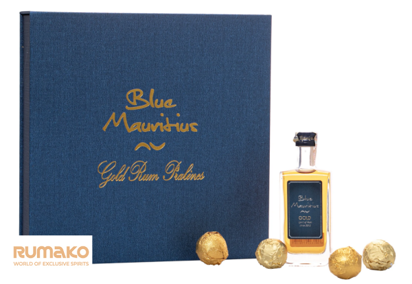 Kazeta s pralinkami Blue Mauritius Gold 40% 0,05l