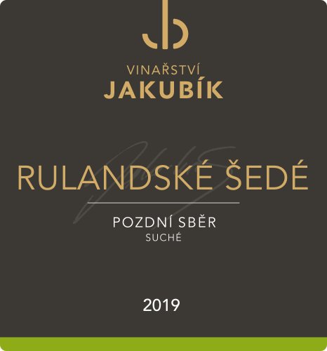 Jakubík Rulandské šedé pozdní sběr 2019 suché 12% 0,75l