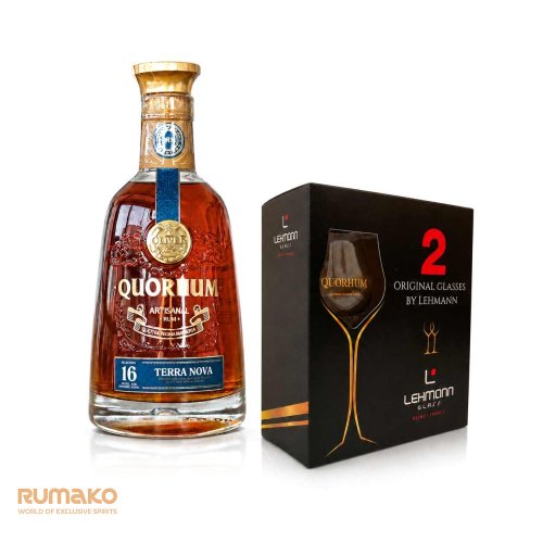 Quorhum 16 Terra Nova Rum 40% 0,7l + 2 skleničky QRM v dárkové krabičce