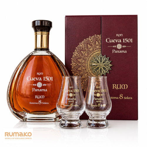Rum Cueva 1501 Clasco Viejo 40% 0,7l - 8  + 2 skleničky jako DÁREK