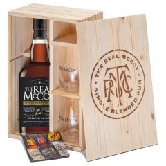 The Real McCoy 12YO 40% 0,7l Wood Box + 2 skleničky