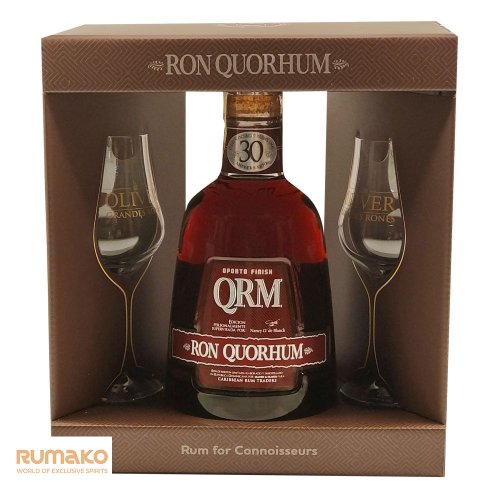 Quorhum 30 Oporto Finish 40% 0,7l v dárkovém boxu se 2 skleničkami