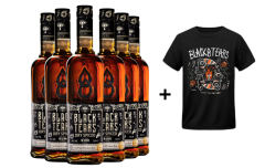 6x Black Tears Spiced Rum 40% 0,7l + tričko Black Tears velikosti L