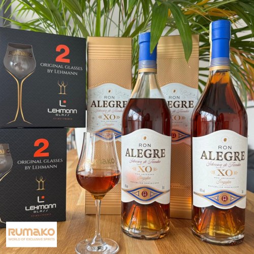 Rum Alegre Selección de Familia XO 40% 0,7l + skleničky RUMAKO jako DÁREK