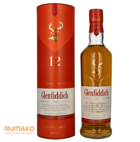 Glenfiddich 12 YO Tripple Oak Whisky 40% 0,7l v dárkové tubě