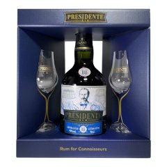 Presidente 15 Sistema Solera 40% 0,7l v dárkovém boxu se 2 skleničkami