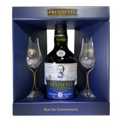 Presidente 19 Sistema Solera 40% 0,7l v dárkovém boxu se 2 skleničkami