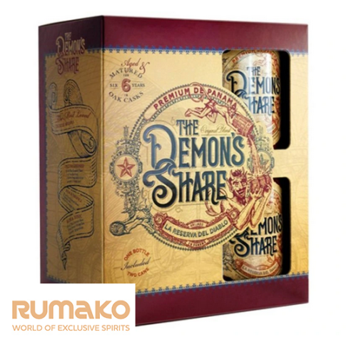 Demon's Share 6 YO 40% 0,7l v dárkovém boxu se 2 plecháčky