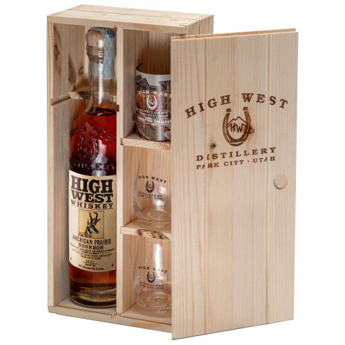 High West Whiskey American prairie 46% 0,7l Wood Box + 2 skleničky