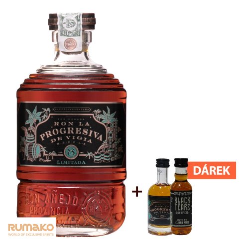 Ron La Progresiva de Vigia Mezcla 8 41% 0,7l Limitada +Miniatury La Progresiva 13 + Black Tears