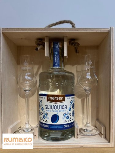 Marsen Slivovica TRADITIONAL 42% 0,7l v dřevěném boxu se skleničkami