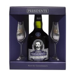 Presidente Gran Añejo 40% 0,7l v dárkovém boxu se 2 skleničkami