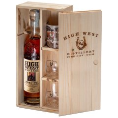 High West Whiskey Double Rye 46% 0,7l Wood Box + 2 skleničky