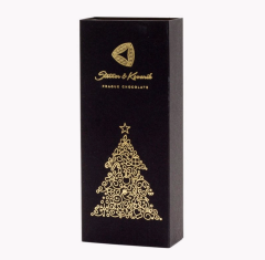 Vánoční mandle v ruby čokoládě s malinovým prachem, černá krabička, 130g