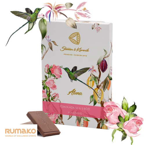 Aluna - čokoláda 55% s růží, 70 g
