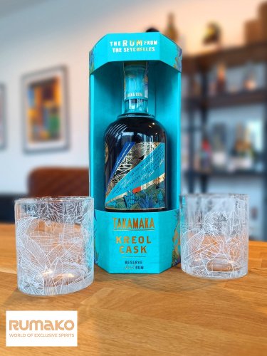 Takamaka Kreol Cask Dark Rum 40,3% 0,7l + 2x sklenička jako DÁREK