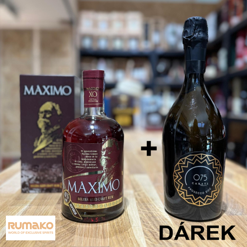 Ron Máximo XO Extra Premium 41% 0,7l + proseco 075 Carati jako DÁREK