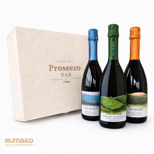 Prosecco bar Col de Mar - bedna plná prosecca