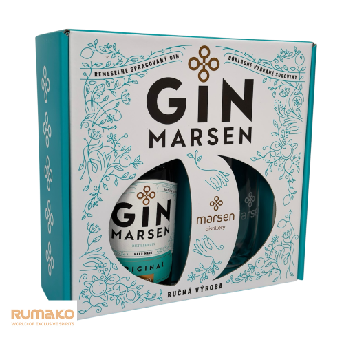 Gin Marsen Original 42% 0,7l v dárkovém balení se skleničkou