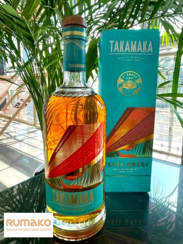 Takamaka Rum Zepis Kreol 43% 0,7l v dárkovém boxu se 2 skleničkami