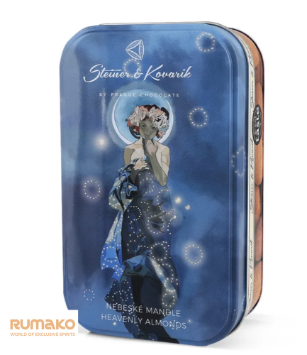 Andělské mandle v mléčné čokoládě a skořici - Mucha, 140 g - plechová dóza
