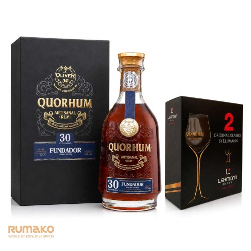 Quorhum 30 Fundador Anniversario  42% 0,7l   + 2 skleničky QR M v dárkové krabičce