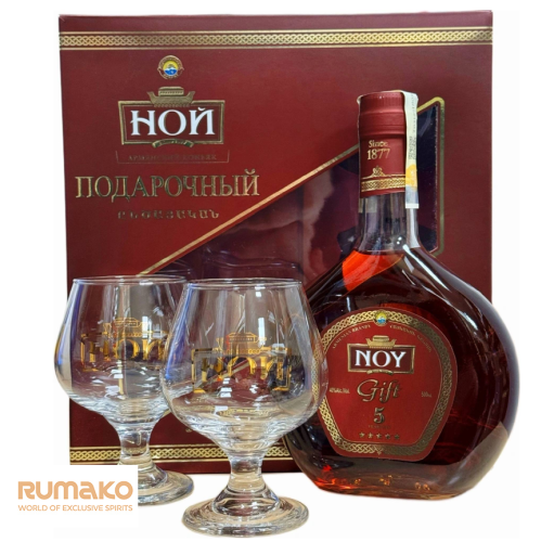 NOY brandy 5yo 40% 0,5l + skleničky v dárkovém balení