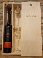 Marsen Exclusiv Jablkovica Gala 42,3% 0,5l v dárkovém dřevěném boxu se 2 skleničkami