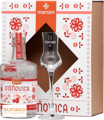 Marsen Višňovica TRADITIONAL 42% 0,5l v dárkovém balení se skleničkou