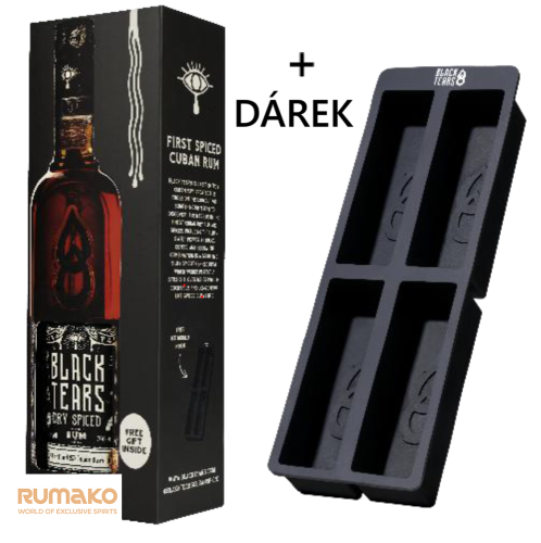 Black Tears Spiced Rum 40% 0,7l s formou na led v dárkové krabičce jako DÁREK