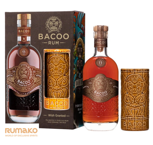 Bacoo 11 YO Rum 40% 0,7l + Tiki pohárek