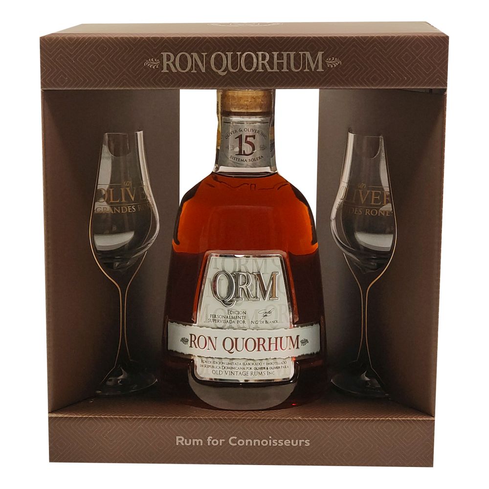 Quorhum Ron 15y 40% 0,7 l (dárkové balení 2 skleničky)